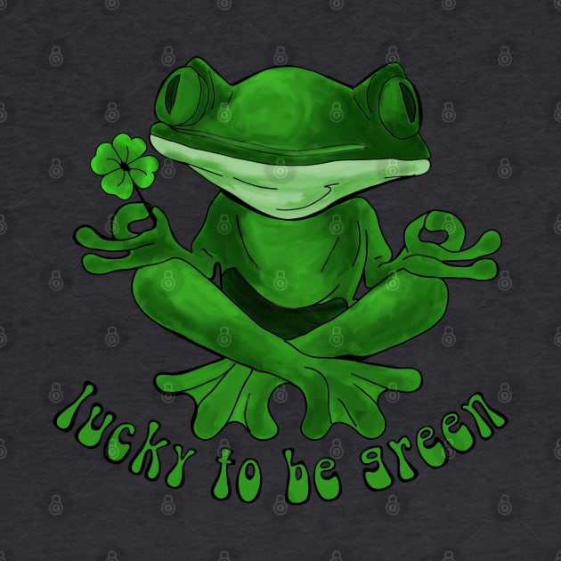 Lucky to be Green Irish Frog by Slightly Unhinged